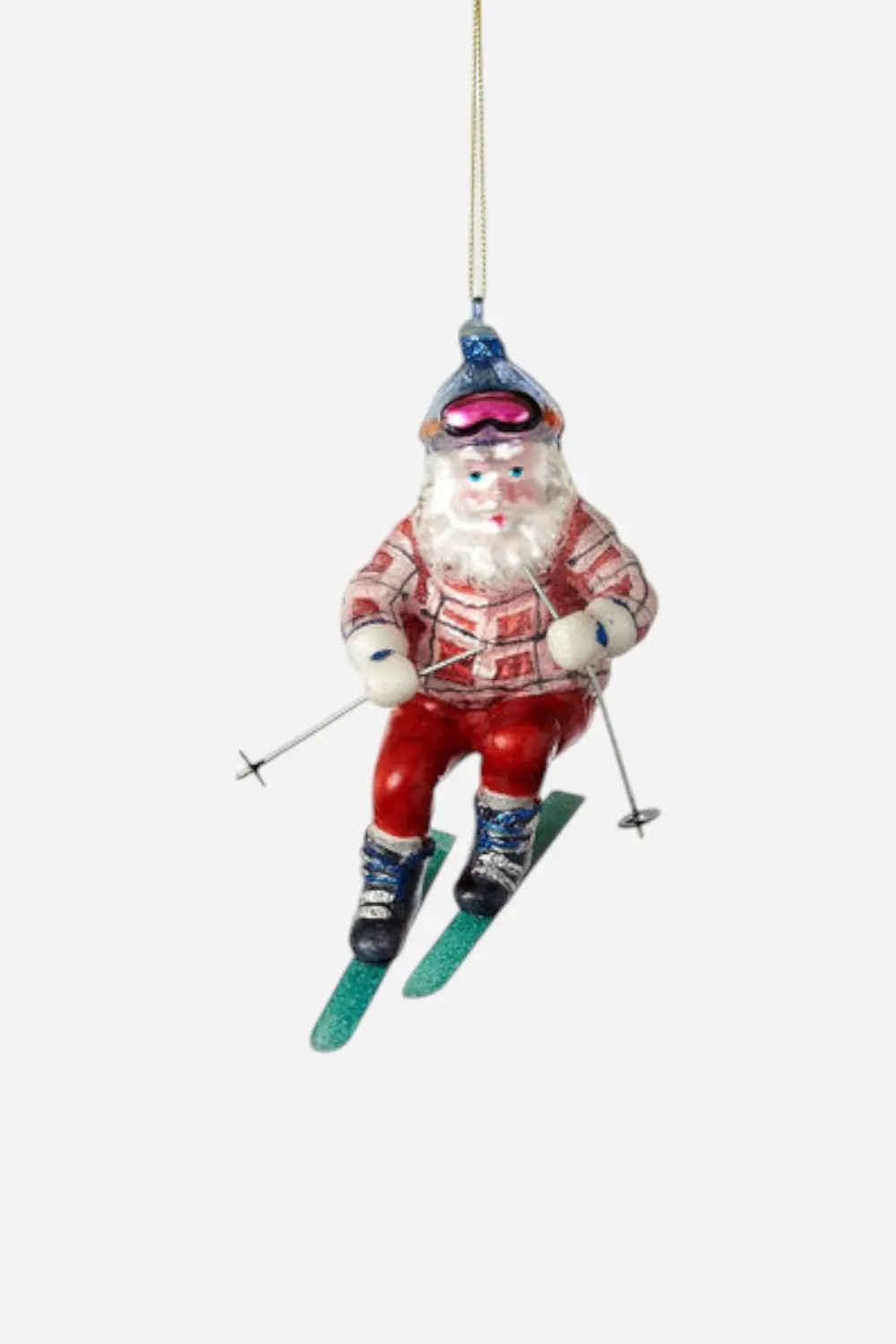 Santa Skier Ornament 1