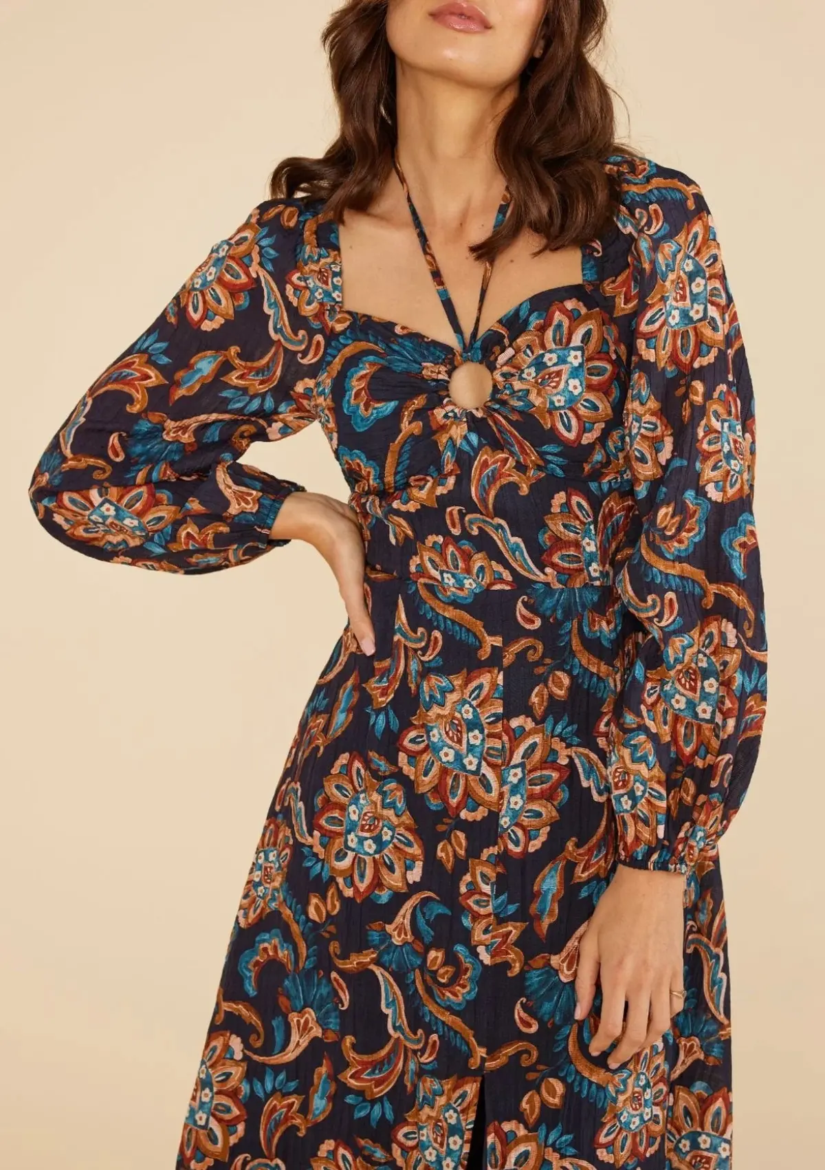 Whilla Midi Dress In Navy Multi 2
