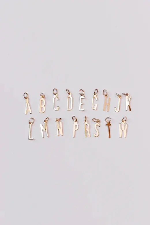 Farrah B White Initial Letter Charm M 1