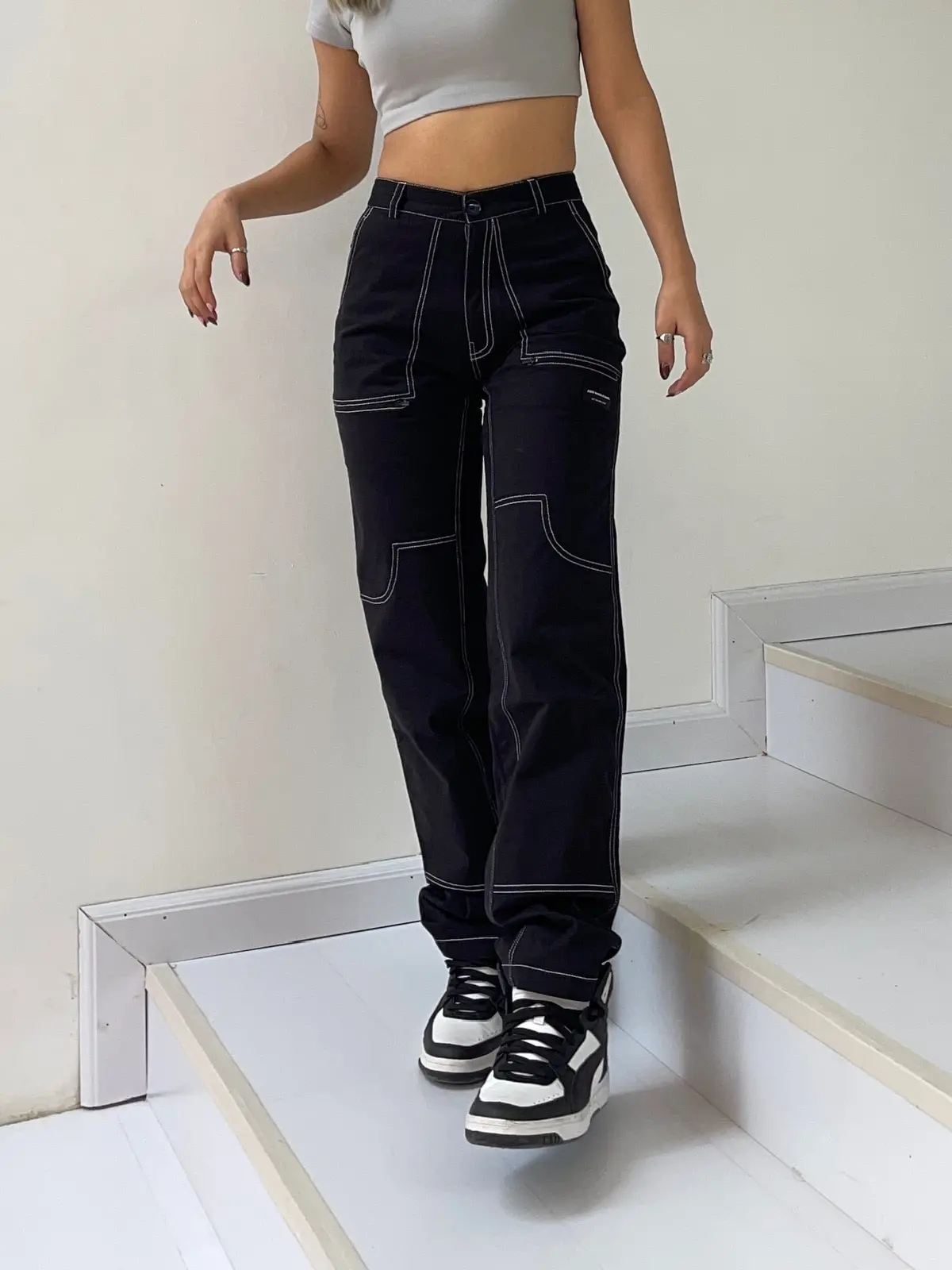 Panelled Pant In Black [Unisex] 1