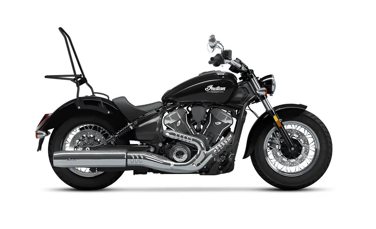 Iron Born Blade 25" Indian Scout Classic 2025+ Sissy Bar With Foldable Luggage Rack Matte Black 2