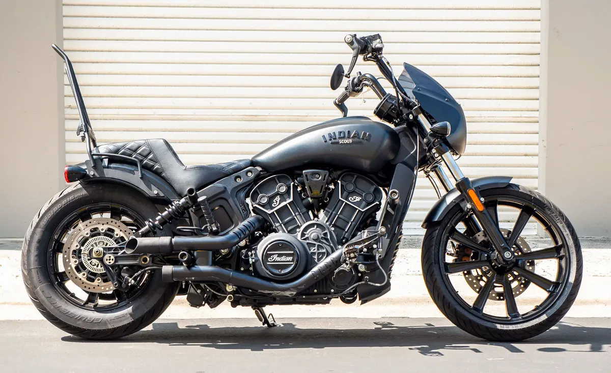Iron Born Blade 25" Sissy Bar With Foldable Luggage Rack For Indian Scout Bobber Twenty Matte Black 2
