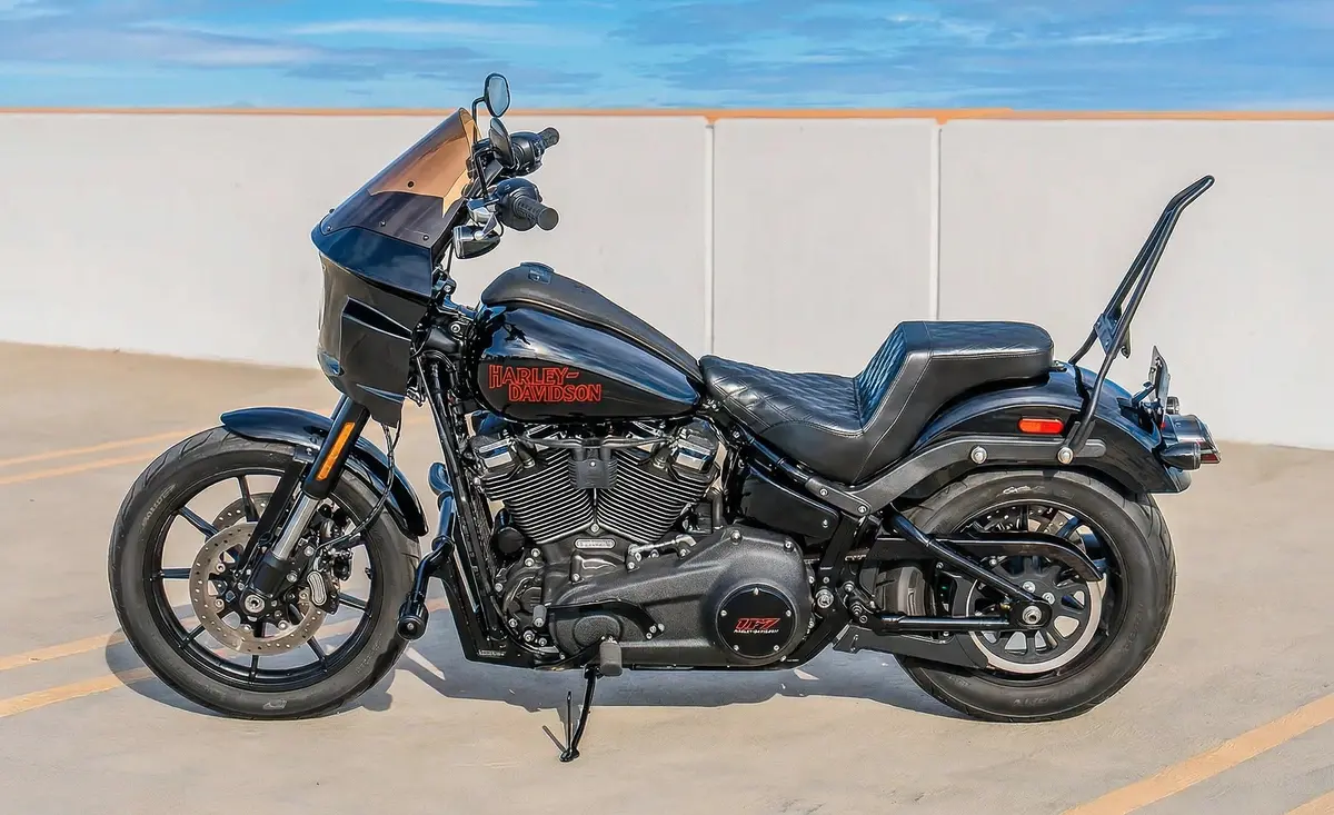 Iron Born Diamond Stitch 2-Up Seat For Harley Softail Low Rider S Fxlrs 2