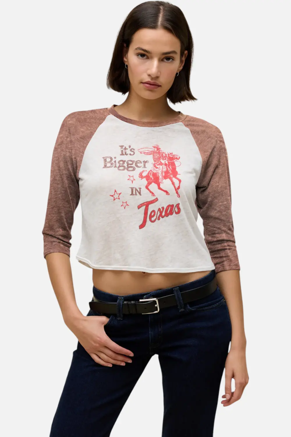 Daydreamer La Women's Its Bigger In Texas Burnout Raglan Tee 1