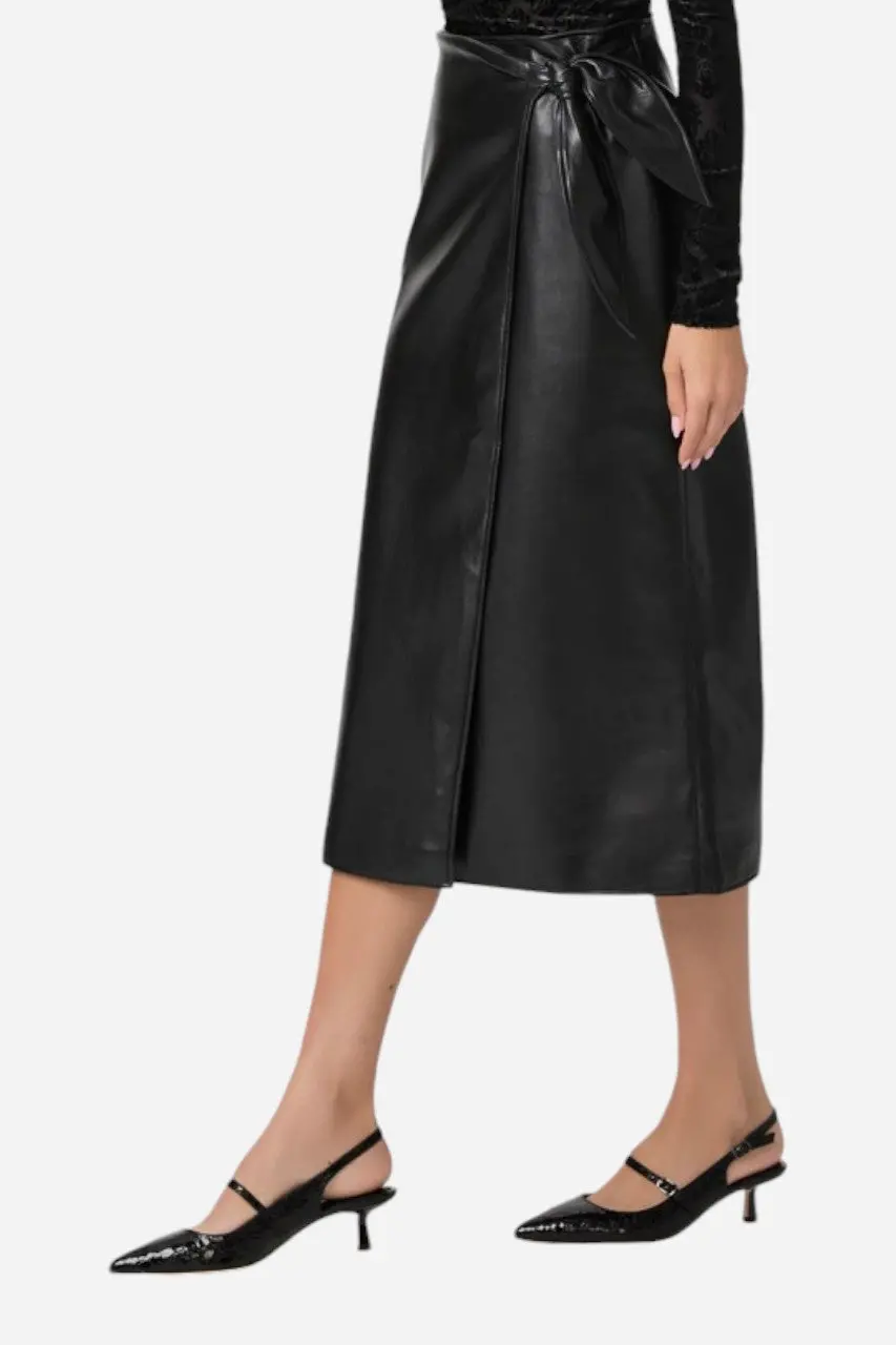 Paige Ogden Skirt Black Faux Leather 2
