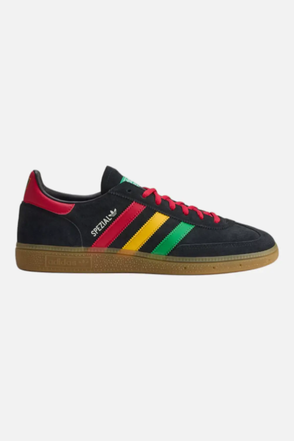 Adidas Men's Jamaica Handball Spezial Sneaker In Black, Ruby, And Gold 1
