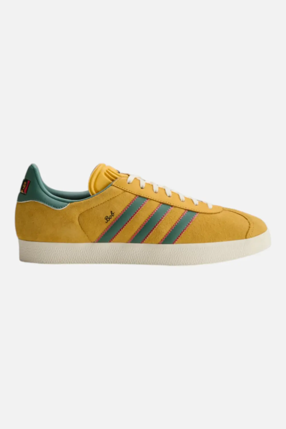 Adidas Men's Gazelle Jamaica X Bob Marley Sneaker In Bold Gold & Pure Ruby 1