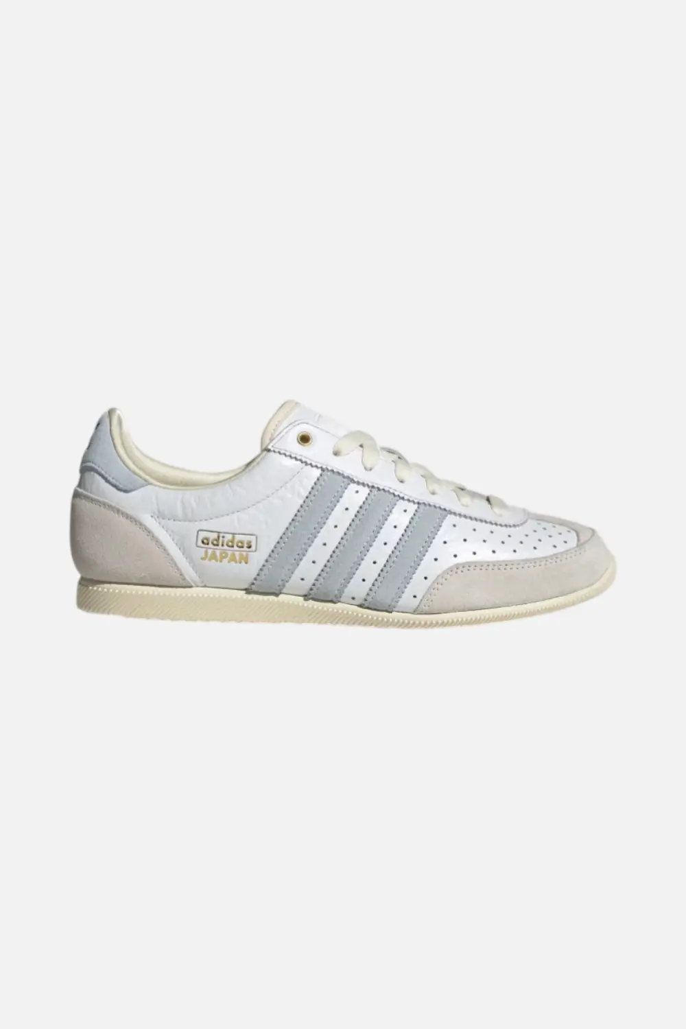 Adidas Women's Japan Sneaker In White, Sky, & Gold Metallic 1