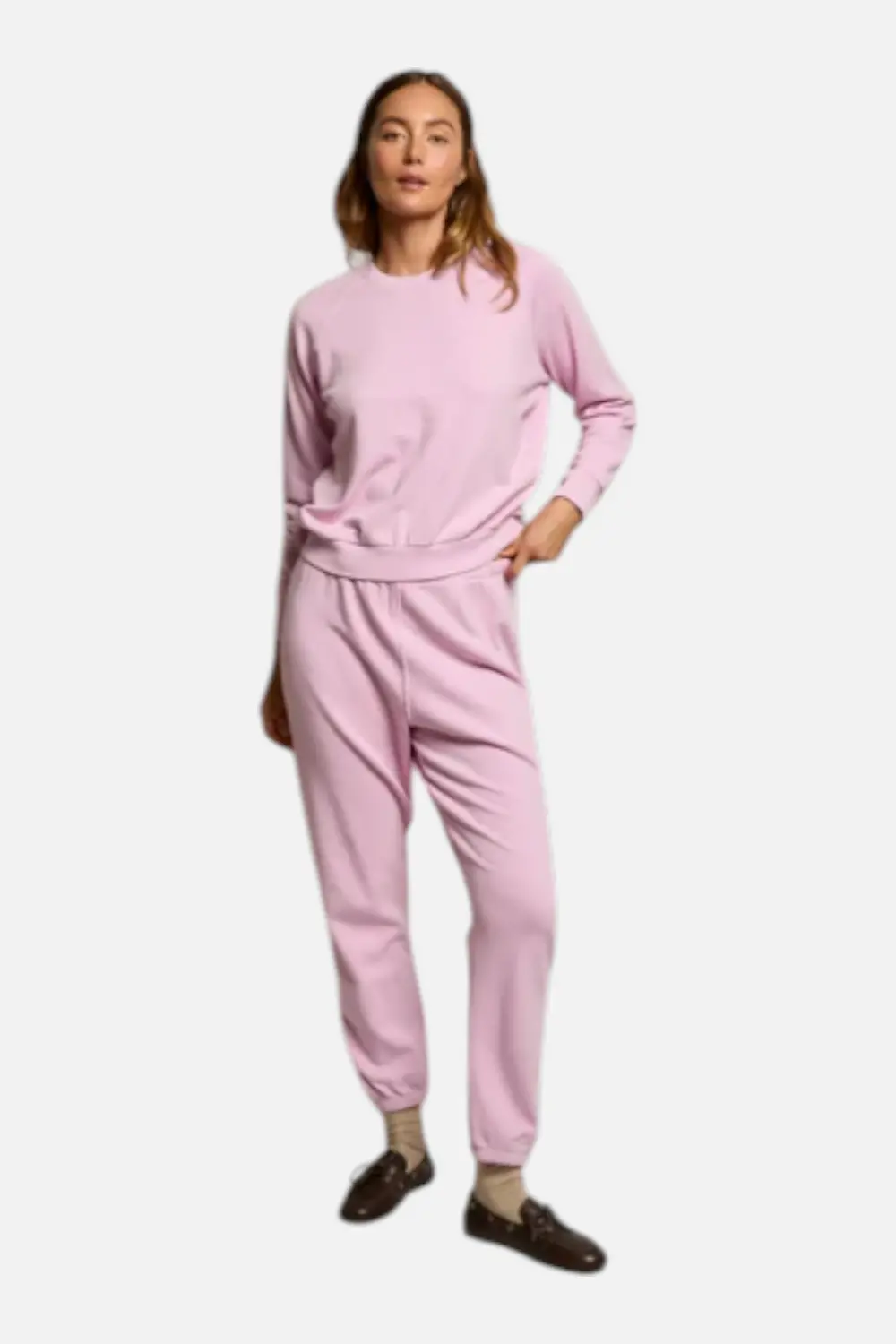 Perfect White Tee Johnny Easy Sweatpant In Sugar Pink 1