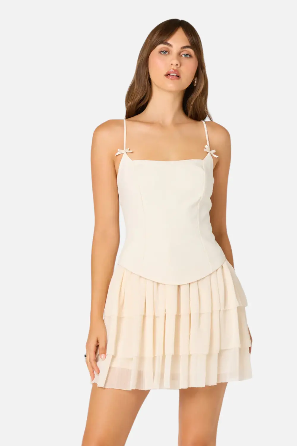 Astr The Label Kiarra Dress In Cream 1