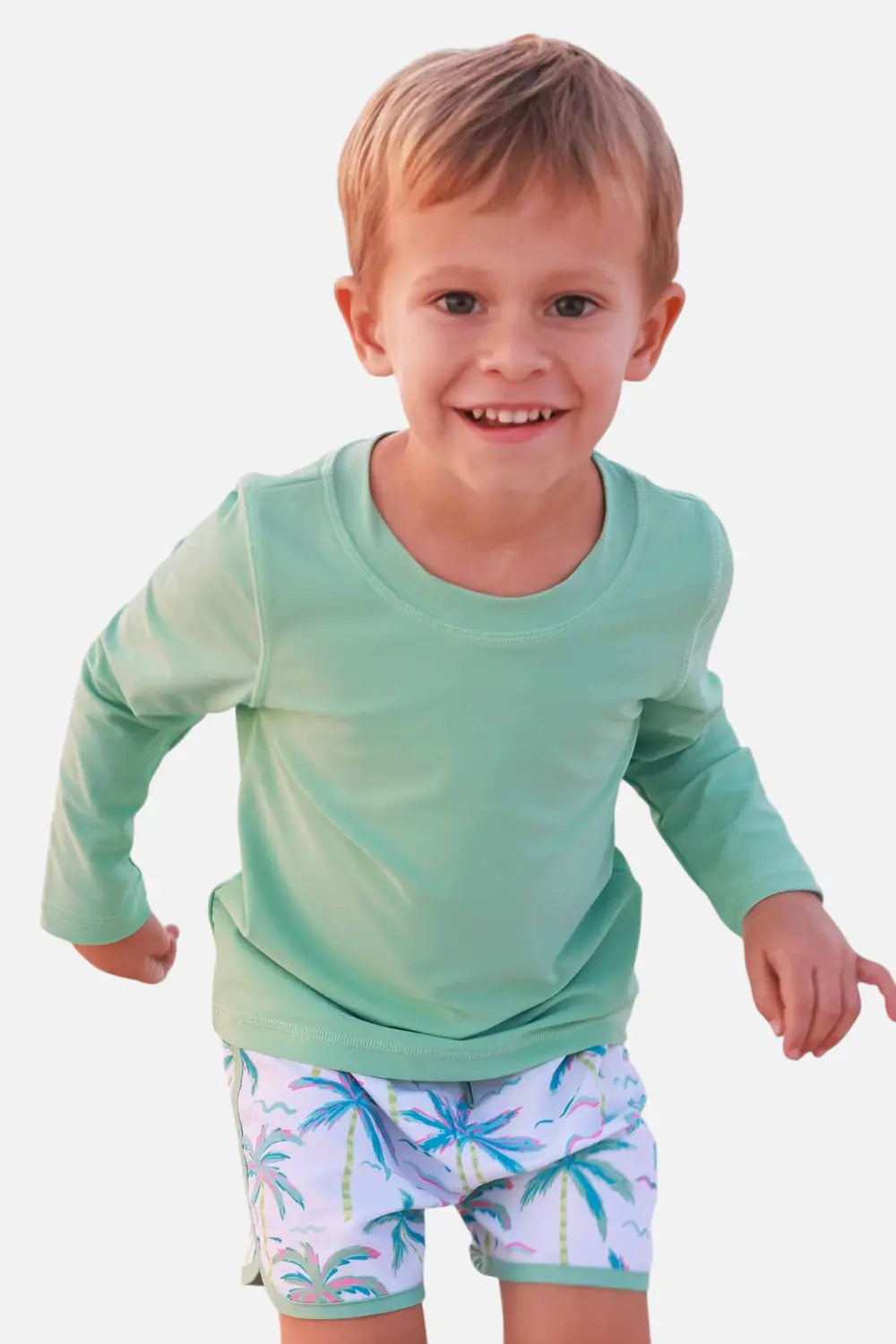 Caden Lane Long Sleeve Rash Guard In Tropical Green 1