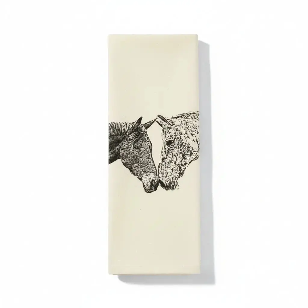 Kissing Horses Tea Towel 1