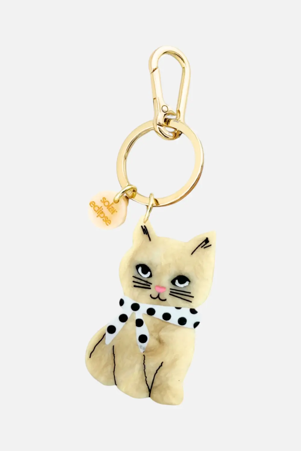 Solar Eclipse Kitten Scarf Keychain 1