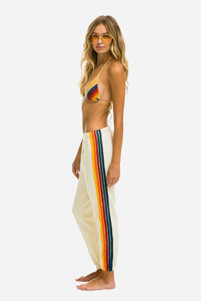 Aviator Nation 5 Stripe Sweatpants Vintage White 1