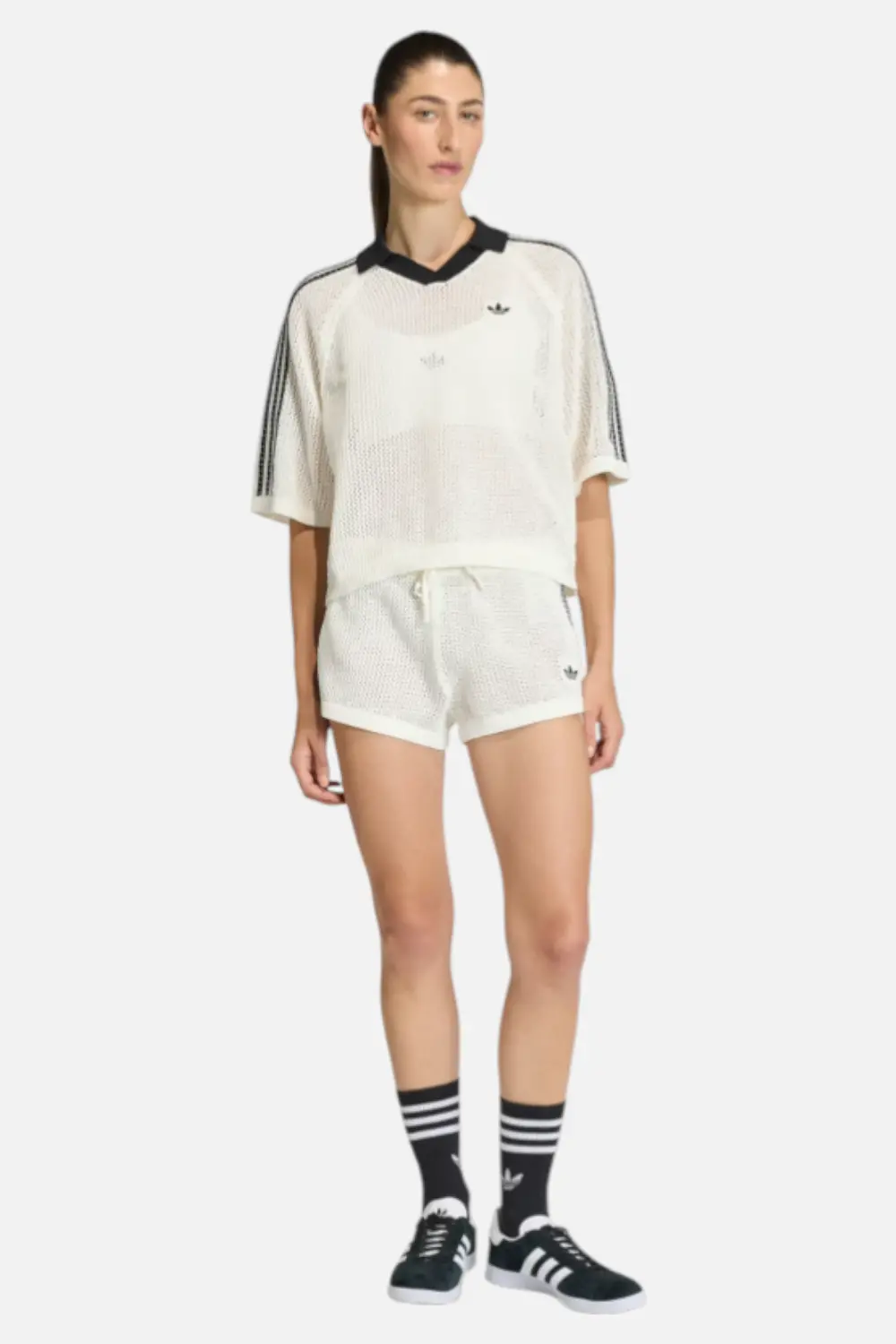 Adidas Women's Knitted Crochet Polo 1