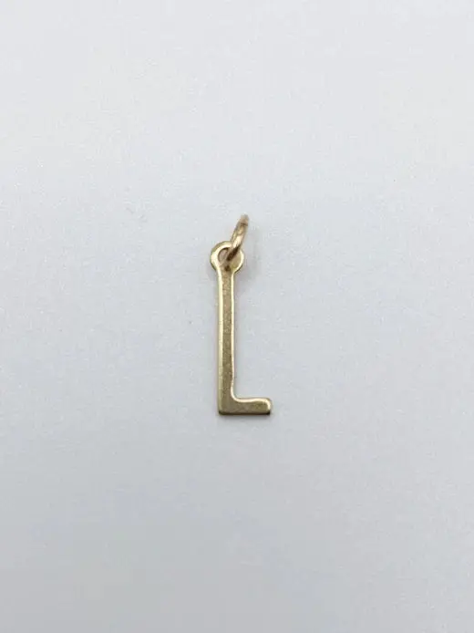 Farrah B White Initial Letter Charm L 1