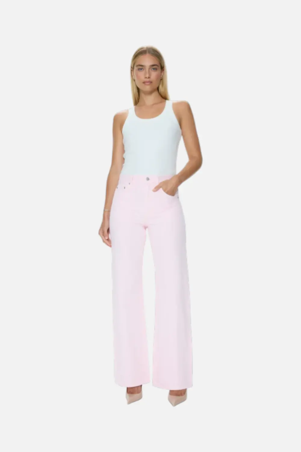 Pistola Larsen Relaxed Flare Jean In Blush 1