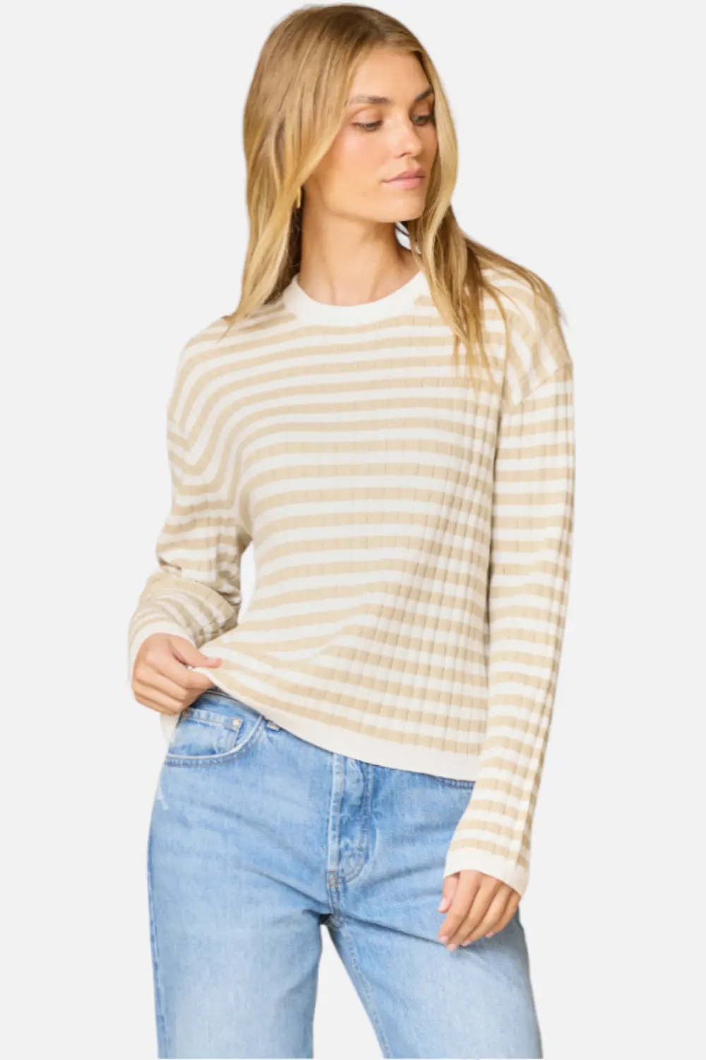 Stitches + Stripes Libby Pullover In Chalk Combo 1