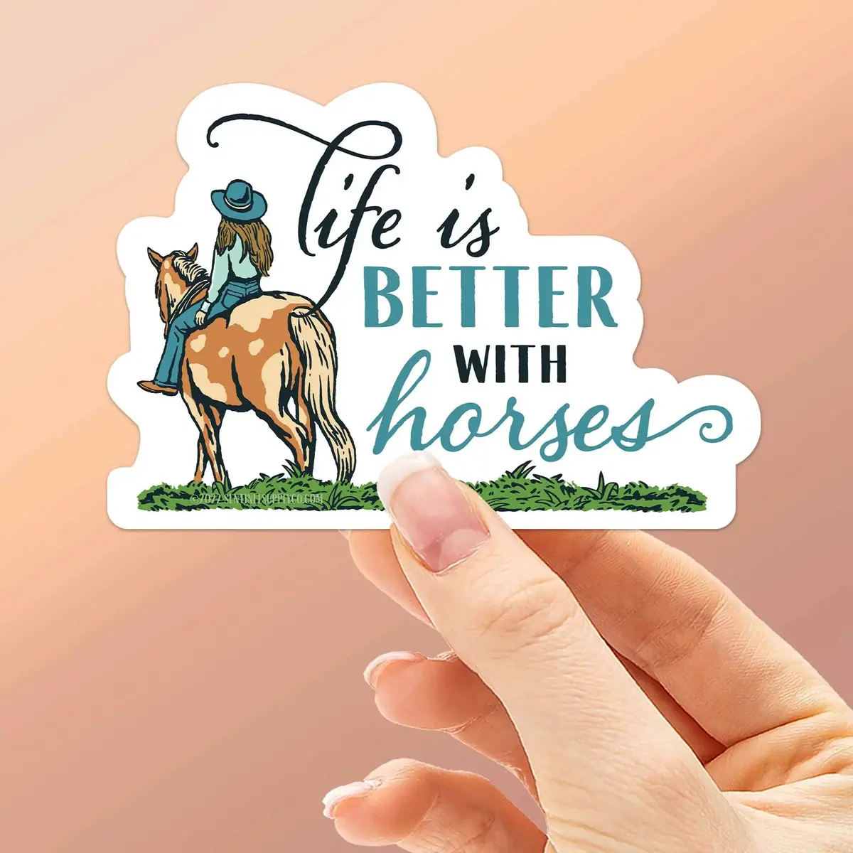 Life Is Better With Horses Waterproof Sticker 1