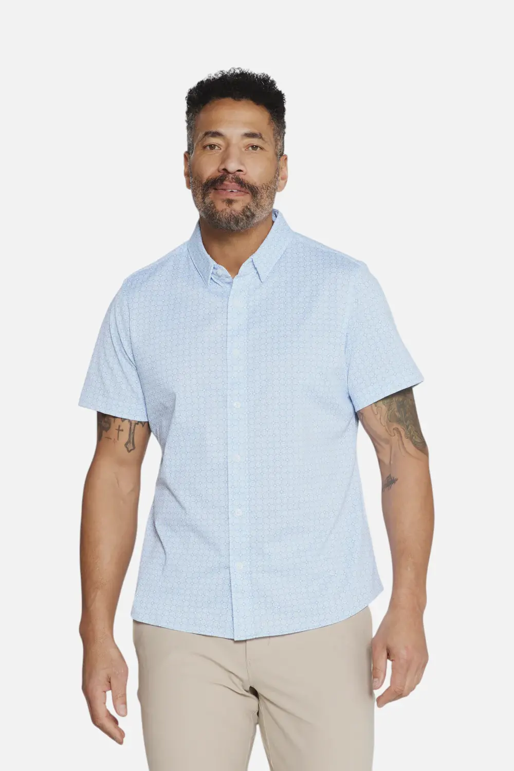 7 Diamonds Landen Short Sleeve In Light Blue 1