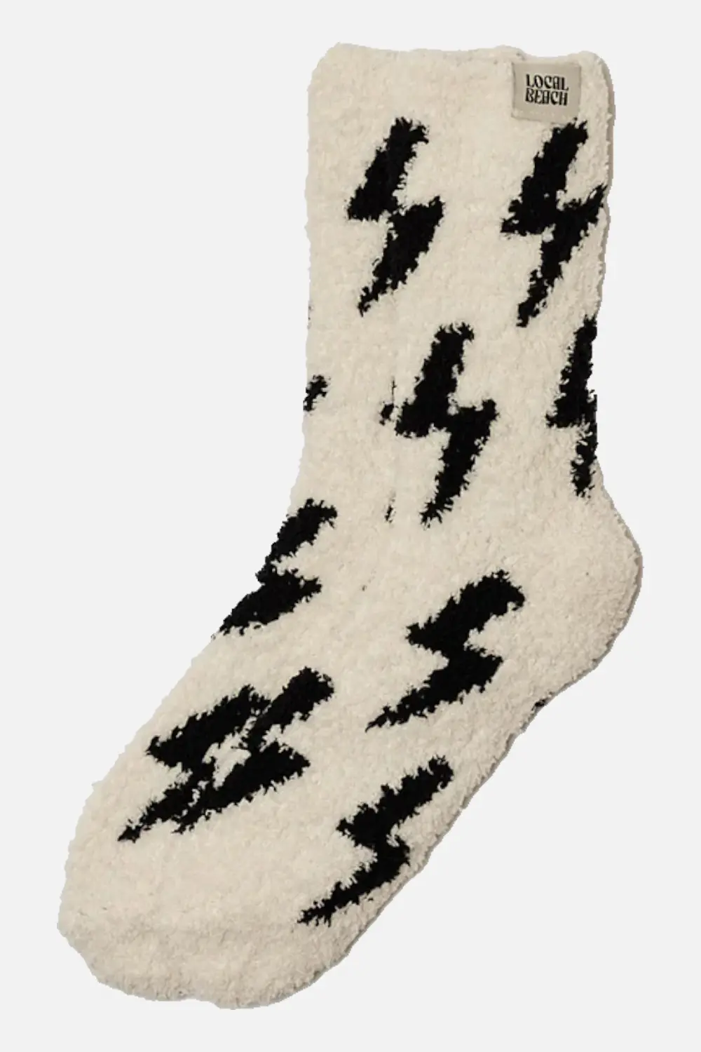 Local Beach Lightning Bolt Cozy Socks In Black 1