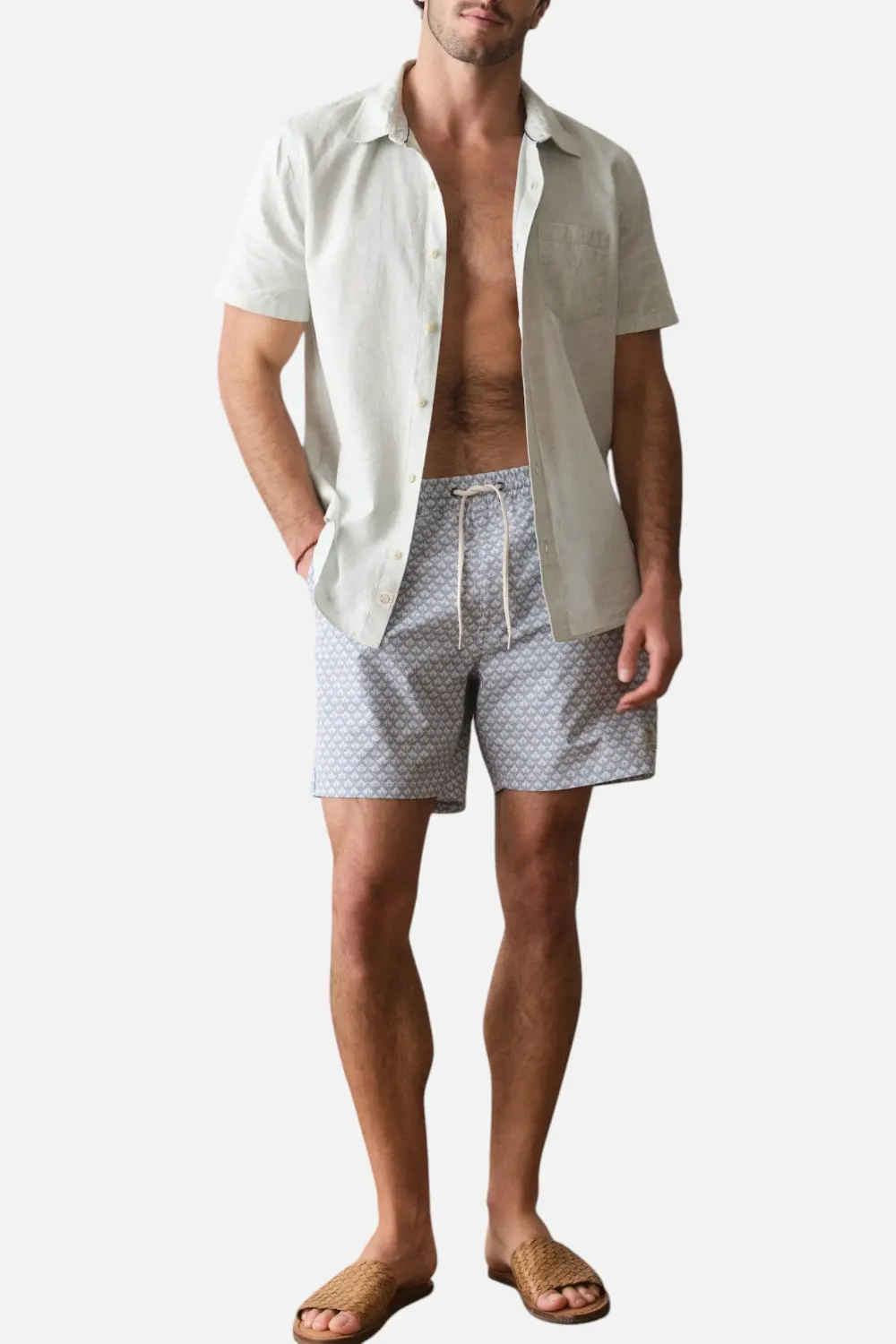 Marine Layer Men's Lined Sport & Swim Short 6" In Light Blue Agave 1