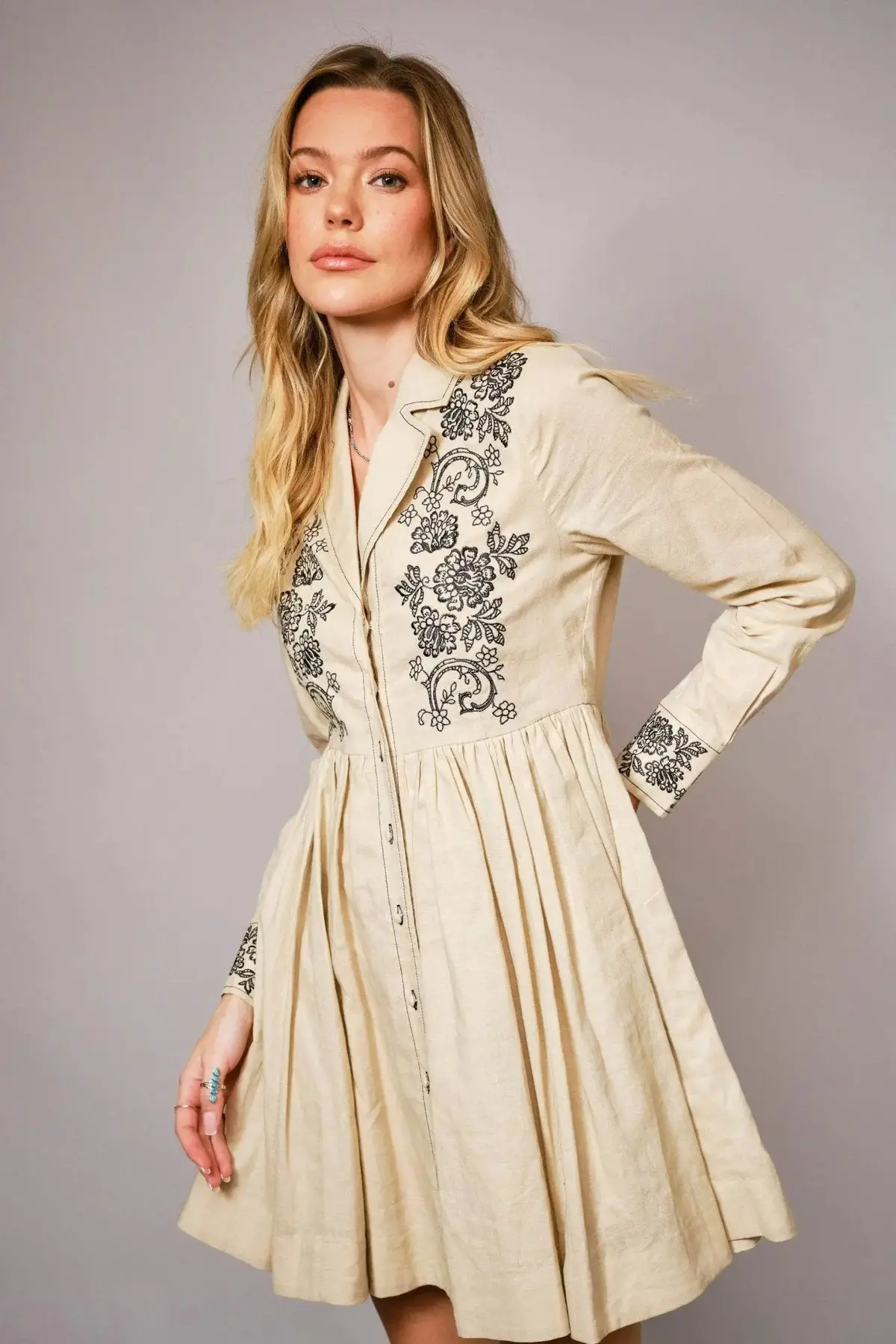 Linen Wildflower Trail Dress 1