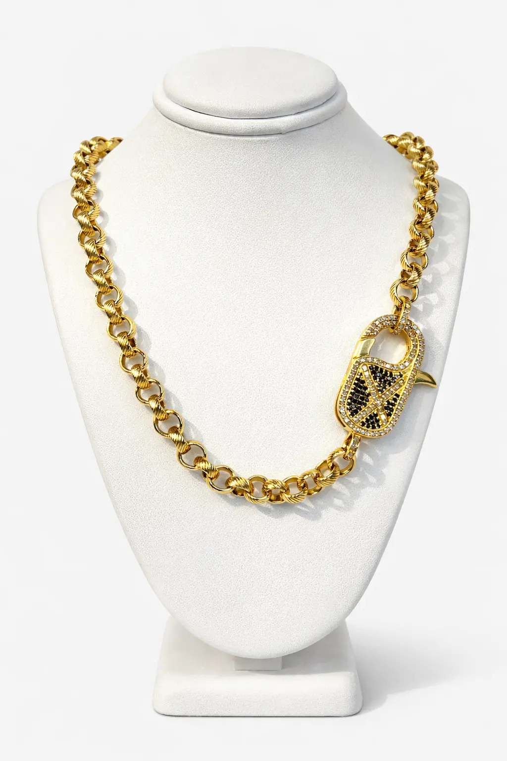 Paula Rosen X Lock Spinel Diamond On Gold Chain Necklace 1