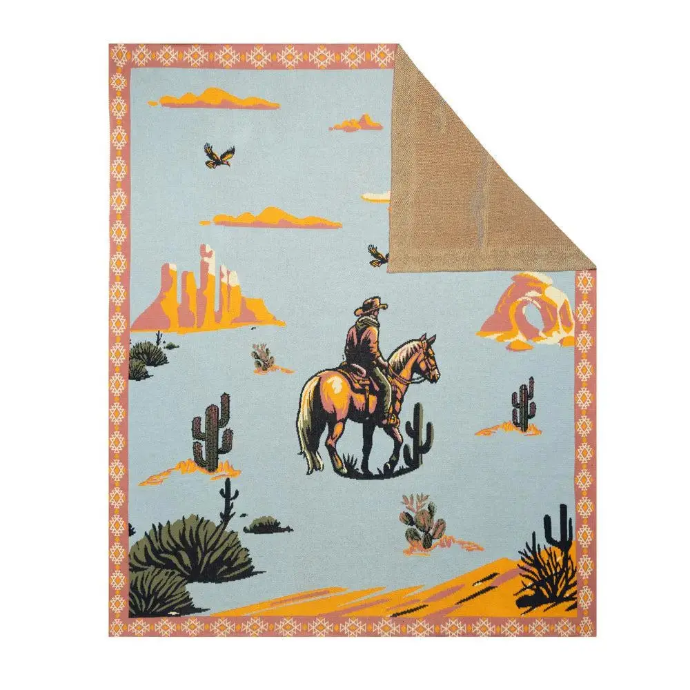 Lone Bronco Rider Throw 1