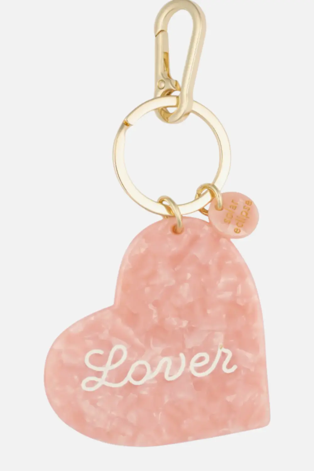 Solar Eclipse Lover Heart Pink Keychain 1