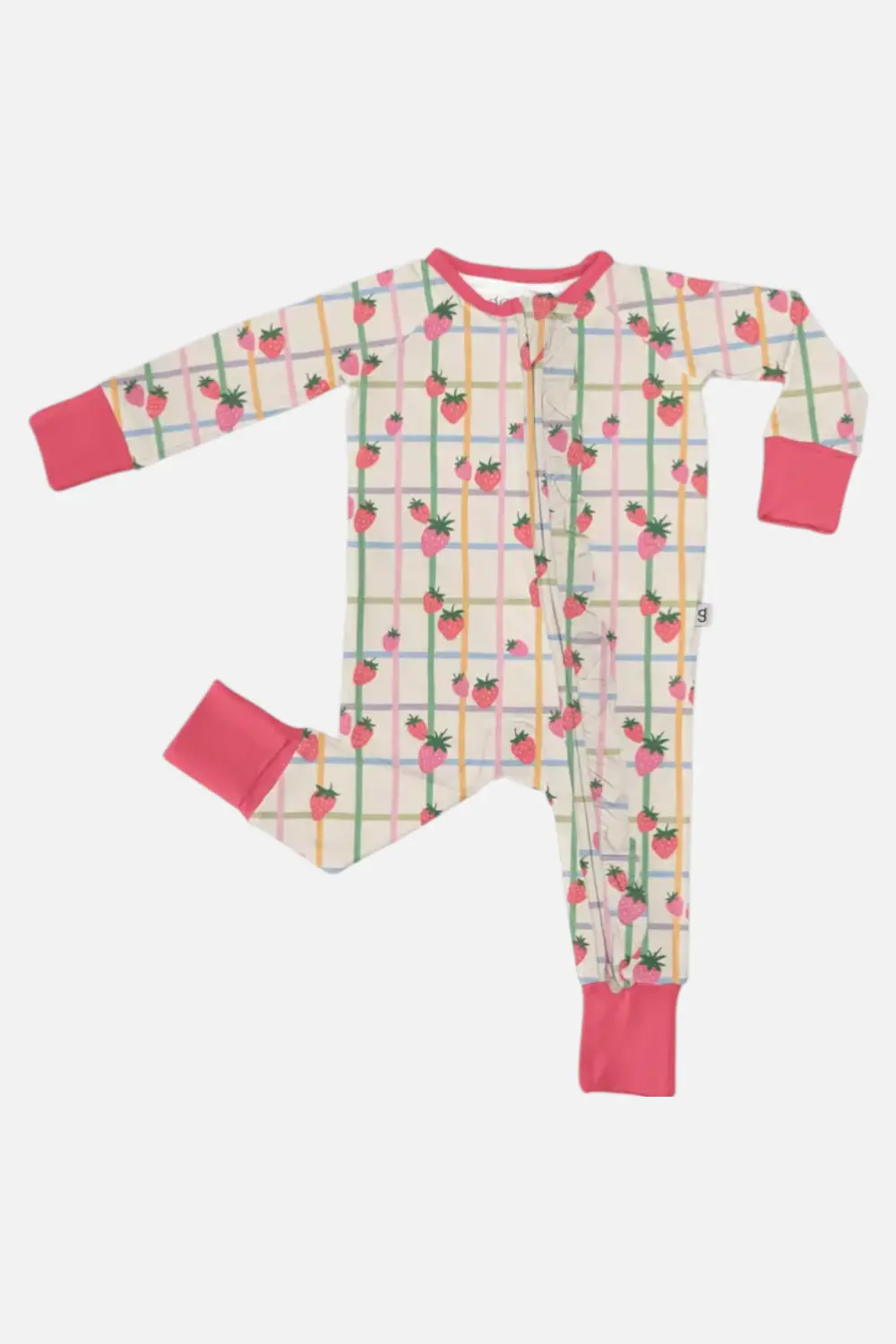 Goosies Long Sleeve Zip Pj In Berry Patch 1