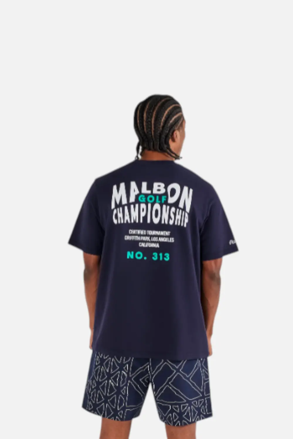 Malbon Golf Bermuda Championship Tee In Midnight 1