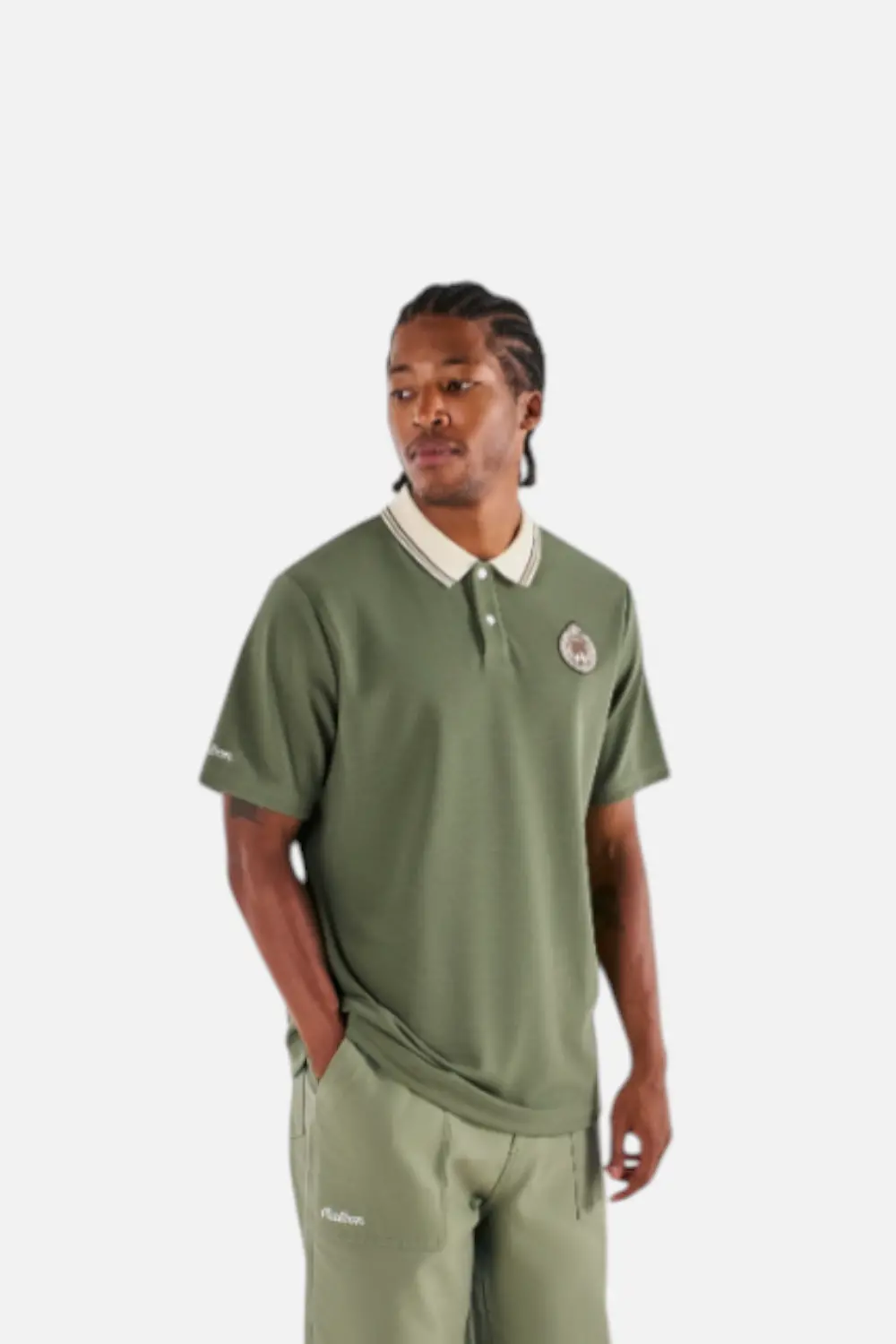 Malbon Golf Fairway Oakwood Polo In Olivine 1