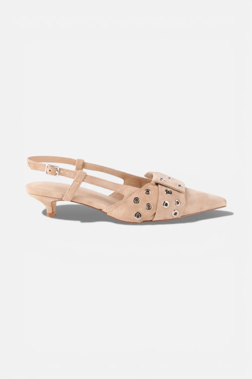 Intentionally Blank Maman Slingback Kitten Heel In Oatmilk 1