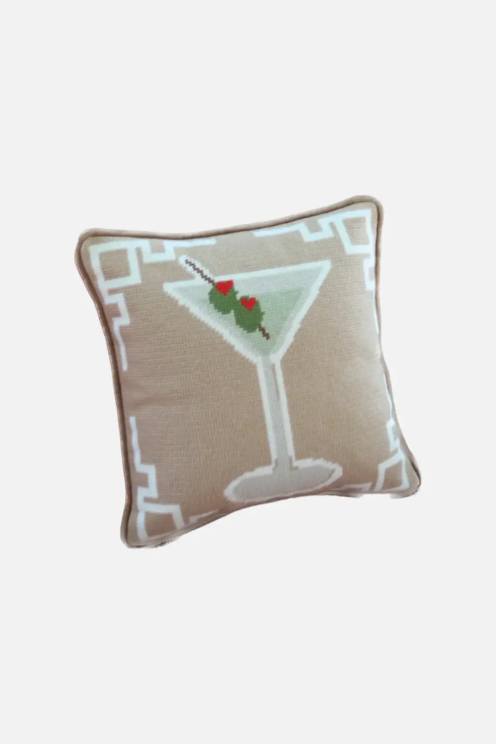 Sothern Decorative Martini Needlepoint Pillow 1