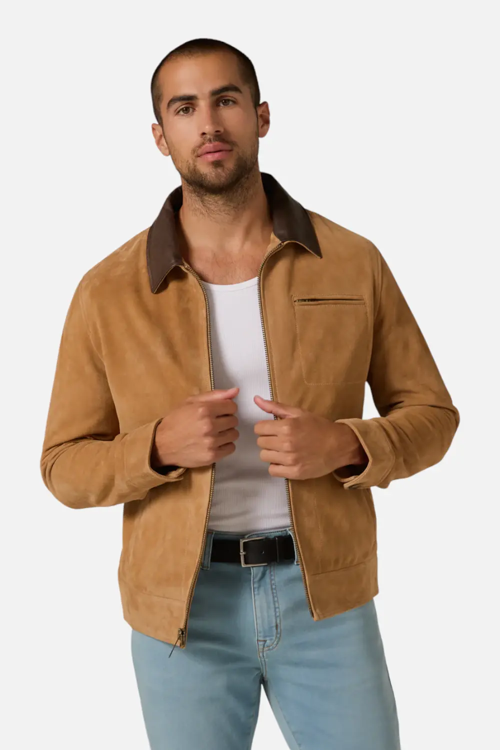 7 Diamonds Men's Maverick Leather Jacket In Tan 1