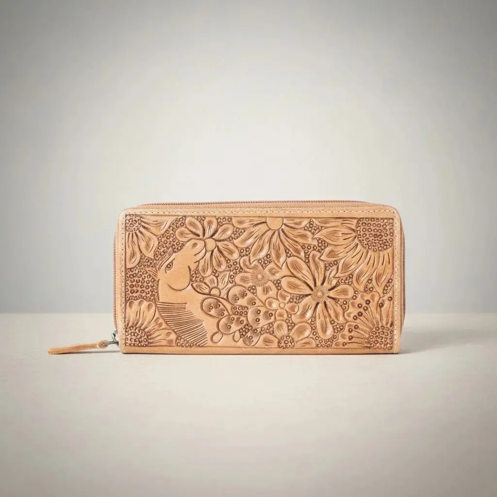 Meadow Mare Tooled Leather Wallet 1
