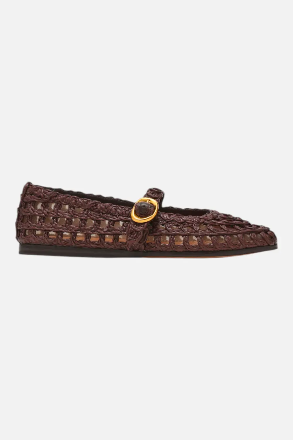 Steve Madden Women's Melody Brown Raffia Mary Jane Woven Buckle Flat 1