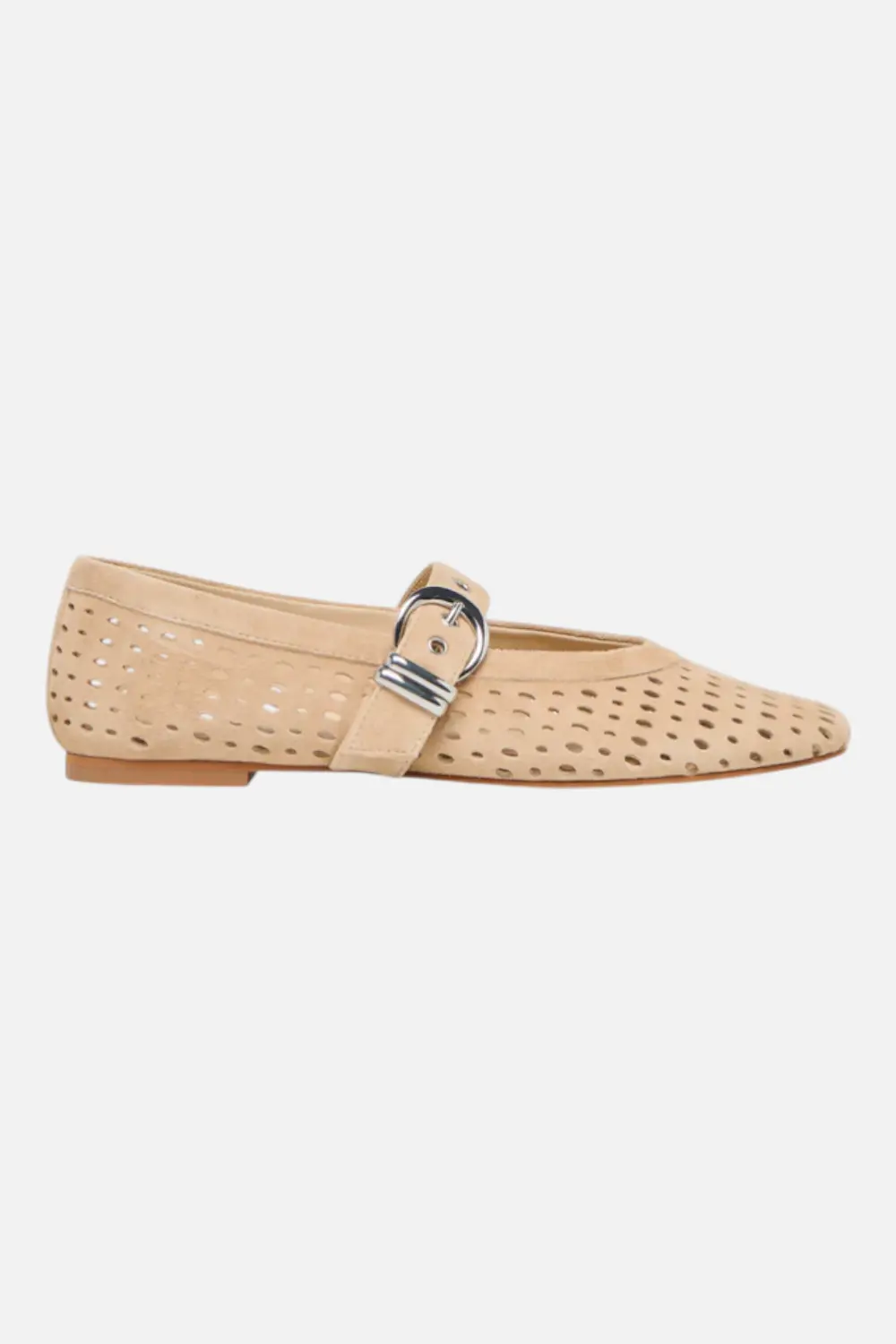 Dolce Vita Mikel Camel Perforated Suede Ballet Flat 1
