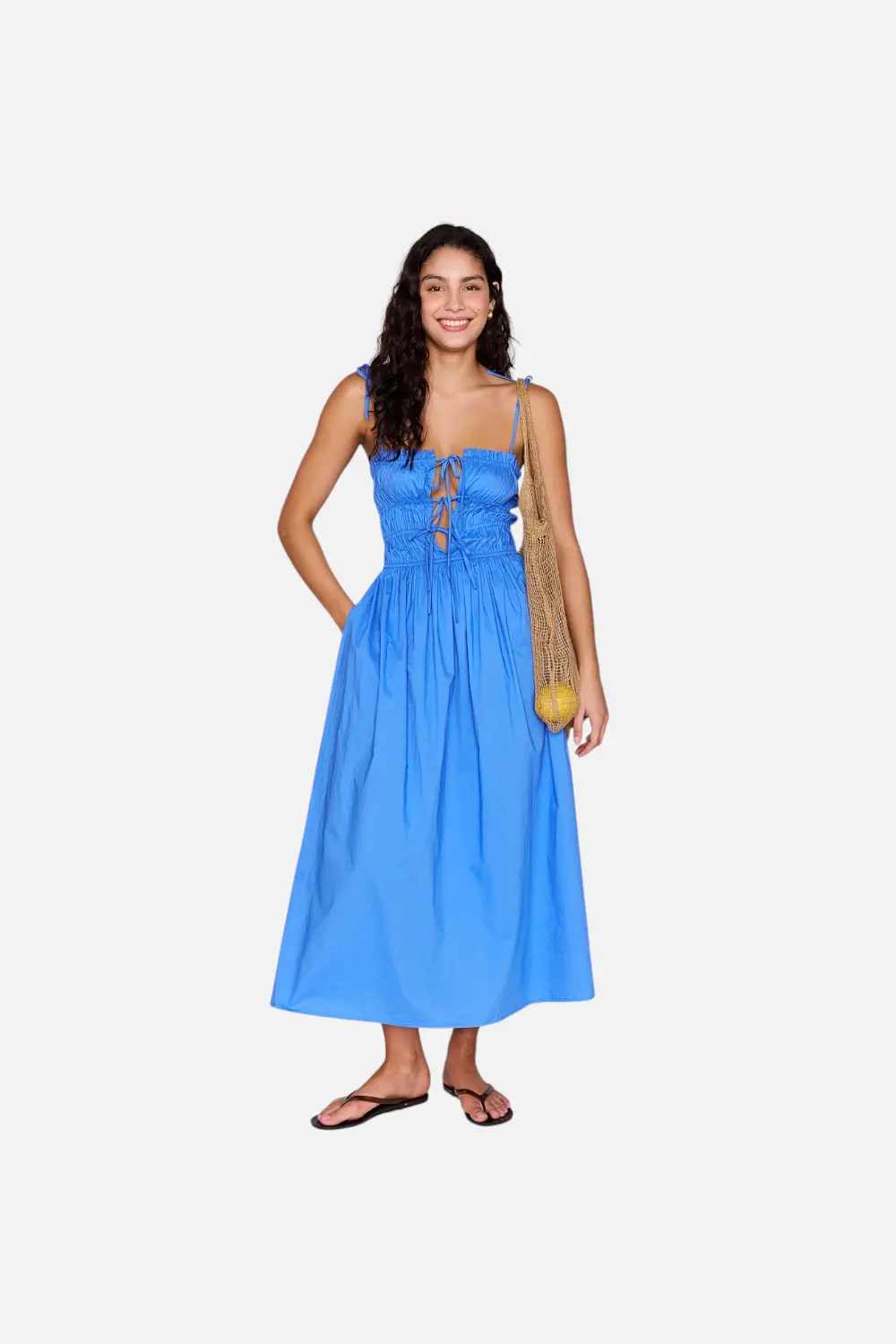 Minkpink Liana Tie Midi Dress In Jacaranda Blue 1