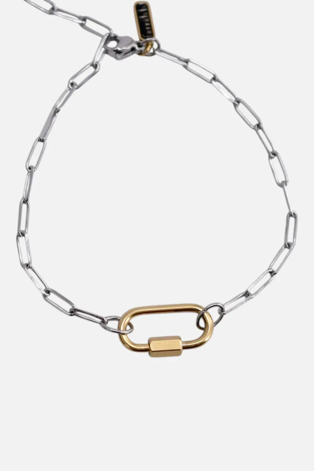 Farrah B Clingy Carabiner Bracelet In Mixed Metal 1