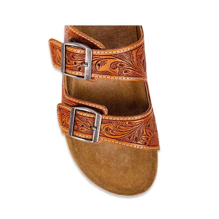 Molly Hand-Tooled Leather Sandals 1