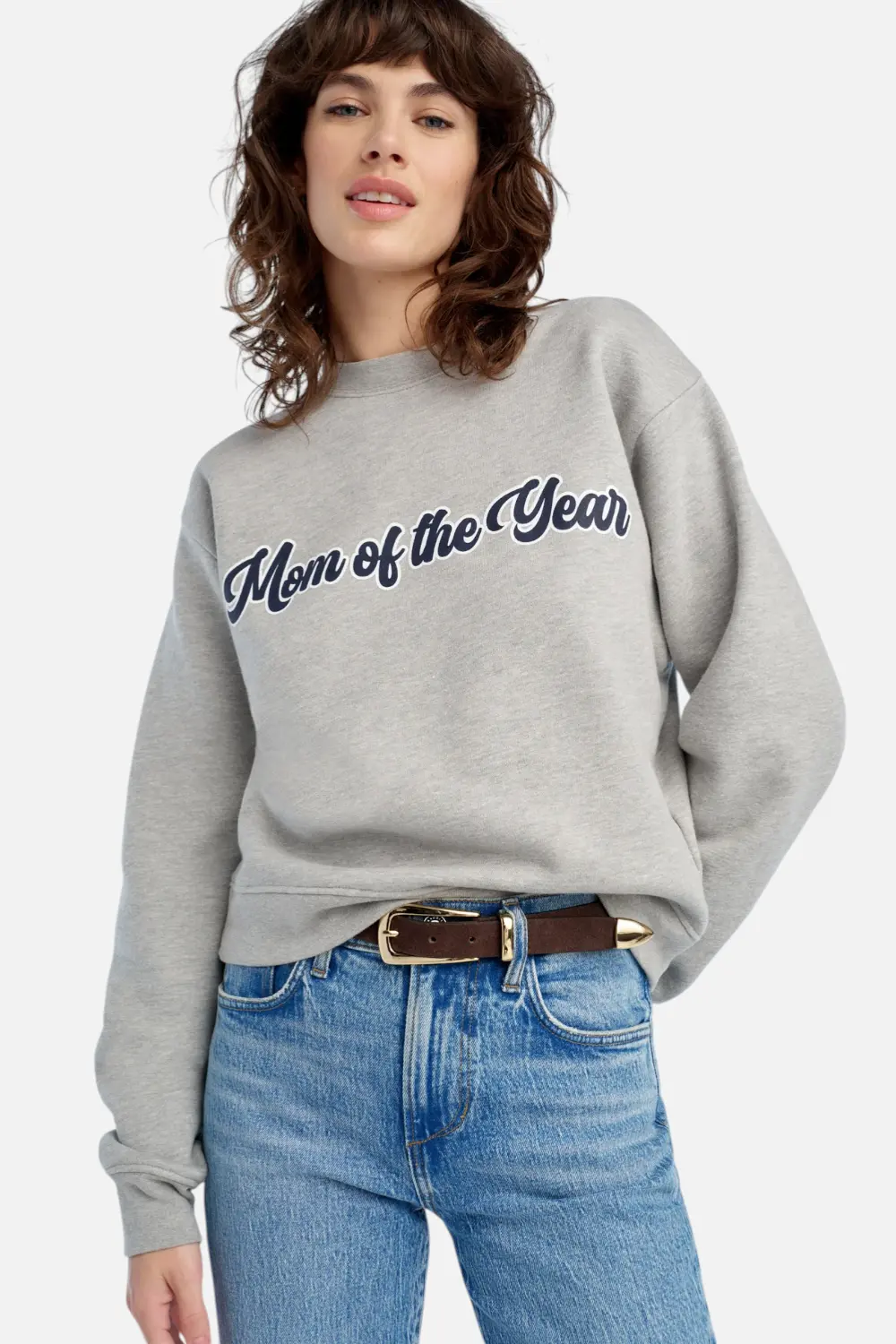 Favorite Daughter Mom Of The Year Varsity Sweatshirt In Grey 1