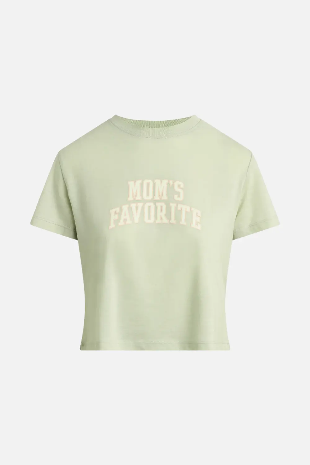 Favorite Daughter Cropped Mom's Favorite Tee In Light Sage & White 1