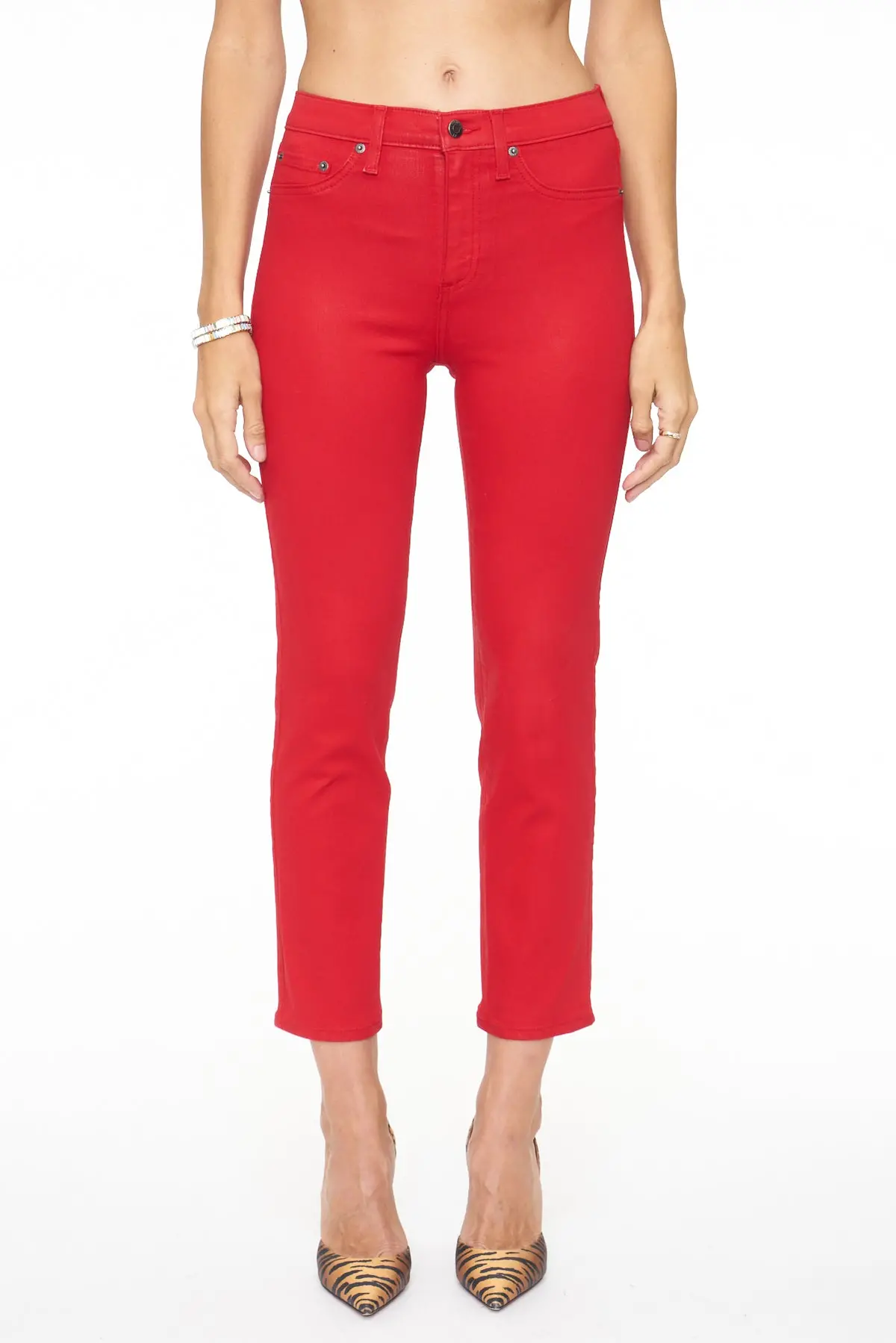 Pistola Monroe Crop High Rise Cigarette Drop In Coated Rouge 1