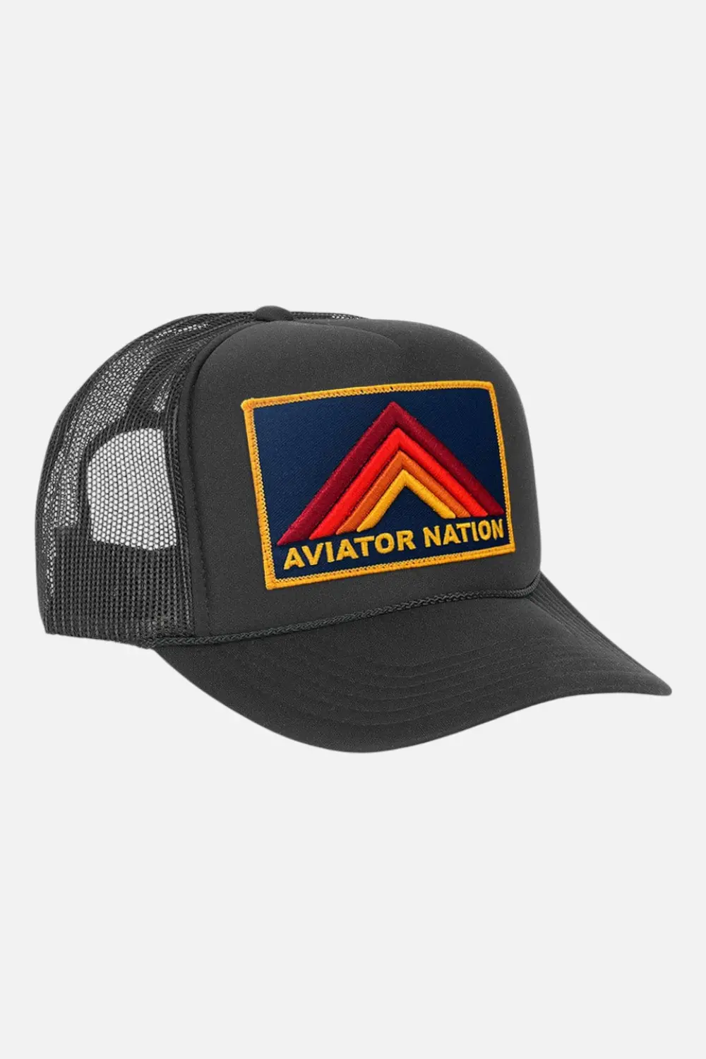 Aviator Nation Women's Mountain Stripe Vintage Trucker Hat In Black 1
