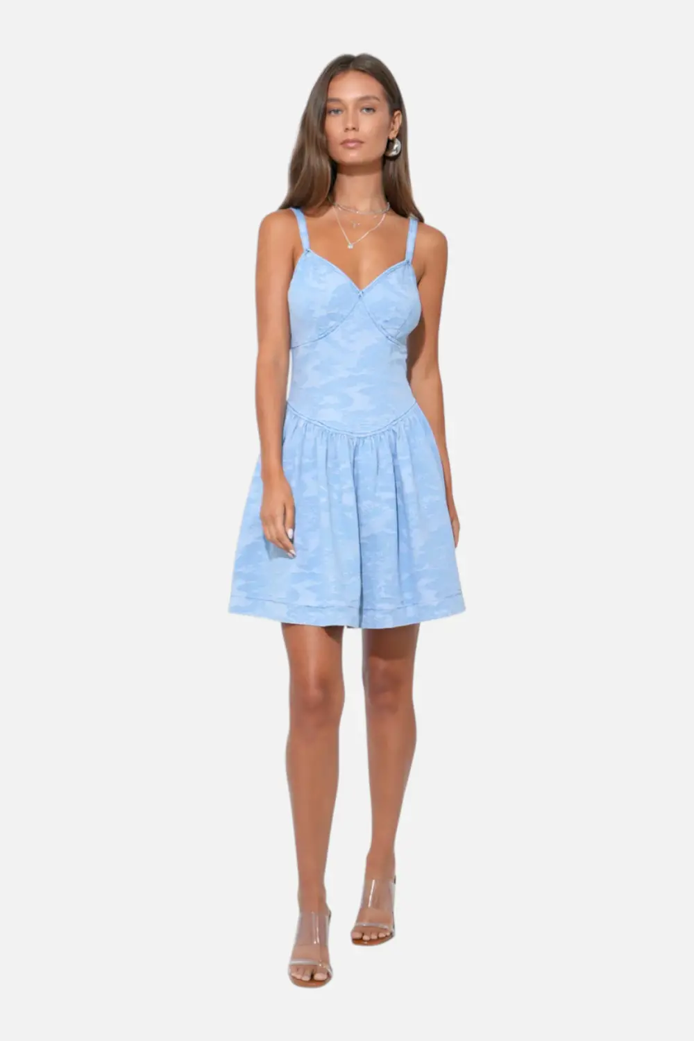 Adelyn Rae Myla Jacquard Denim Mini Dress 1