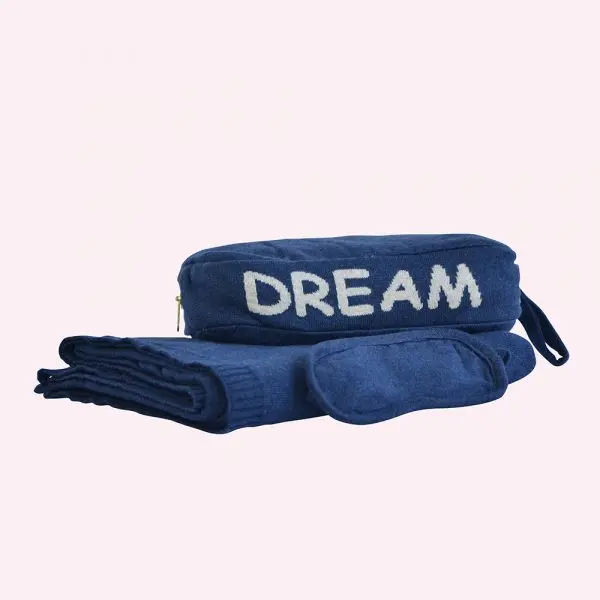Pink Lemonade Dream Navy/Linen Blanket Set 1