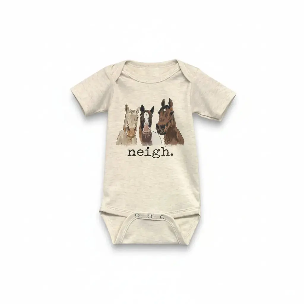 Neigh Baby Onesie (Short Sleeve) 1