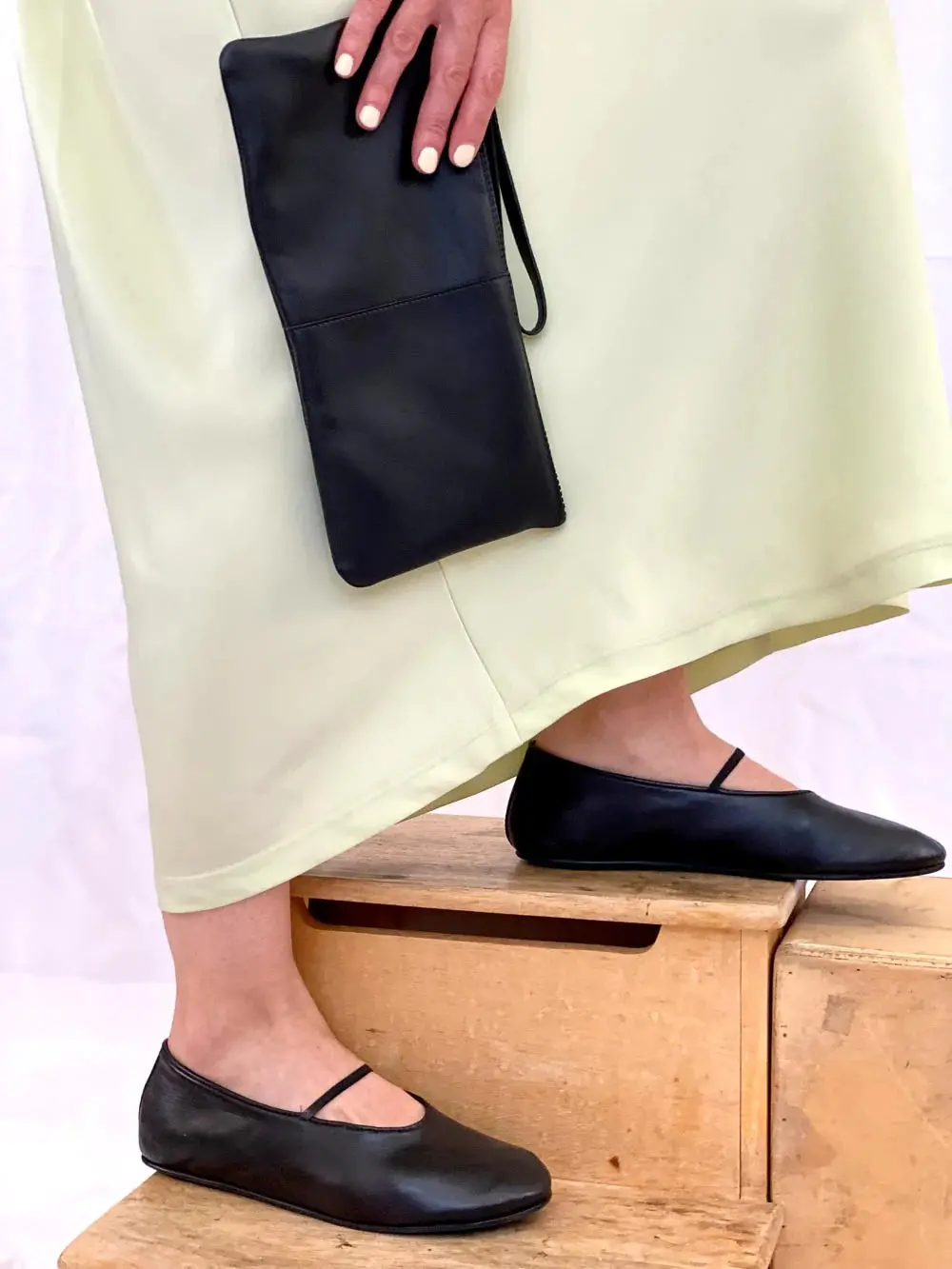 Seychelles Neon Moon Ballet Flat Travel Duo In Black Leather 4